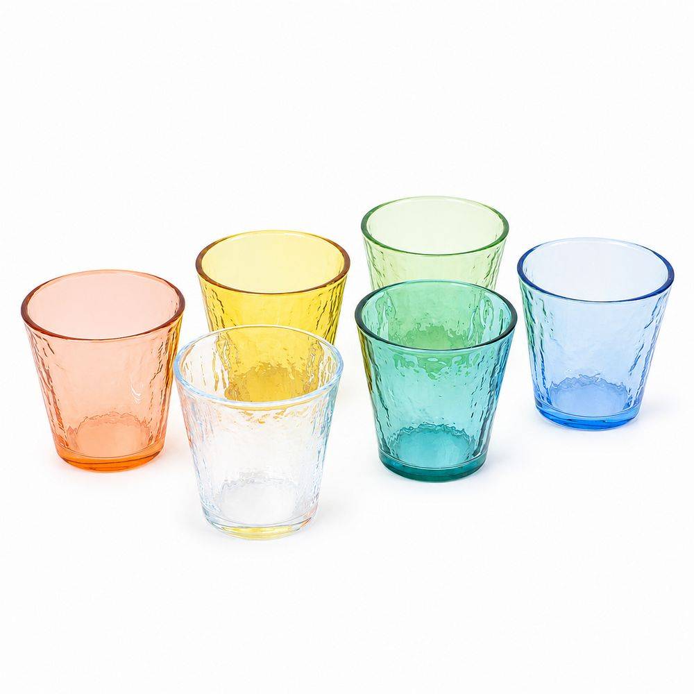 Set 6 Bicchieri in Vetro Colorato Cremona 27 cl