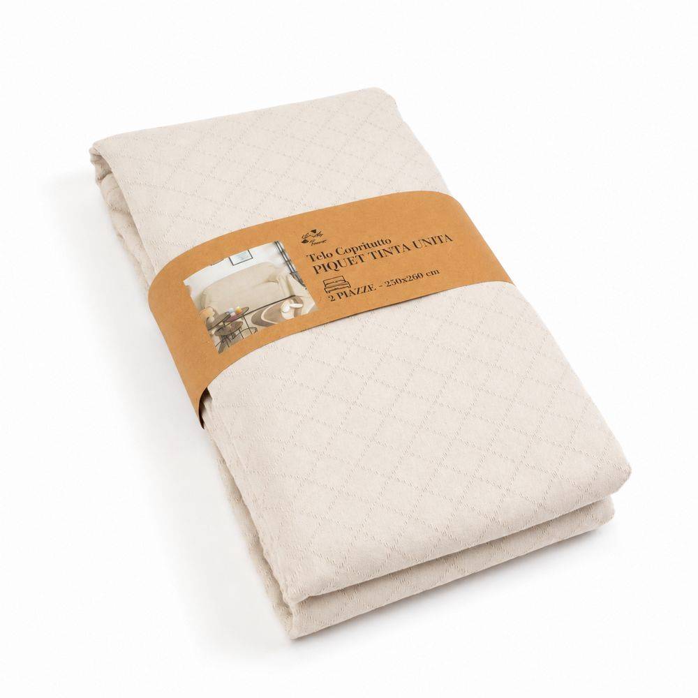 Copriletto arredatutto in Piquet Beige Singolo