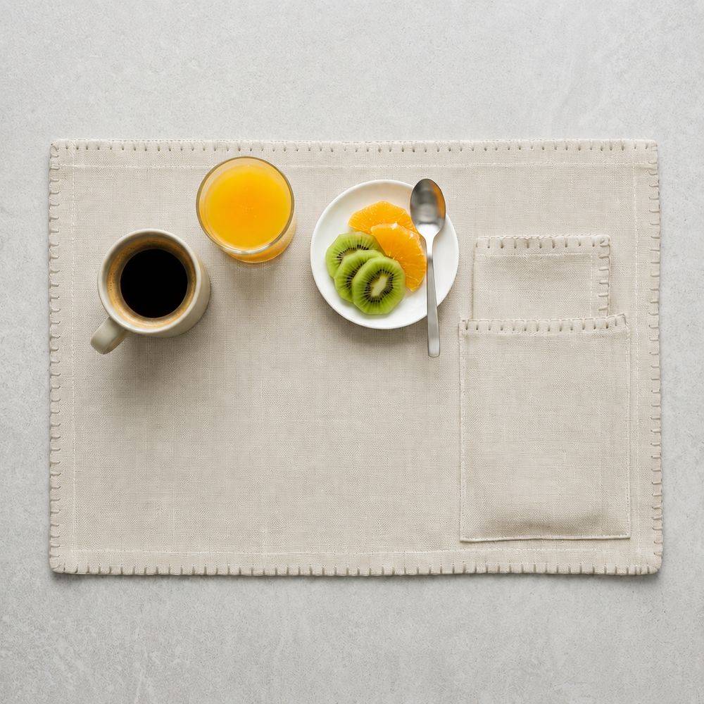 Set Tovaglietta Americana + Tovagliolo Selene Naturale Personalizzato