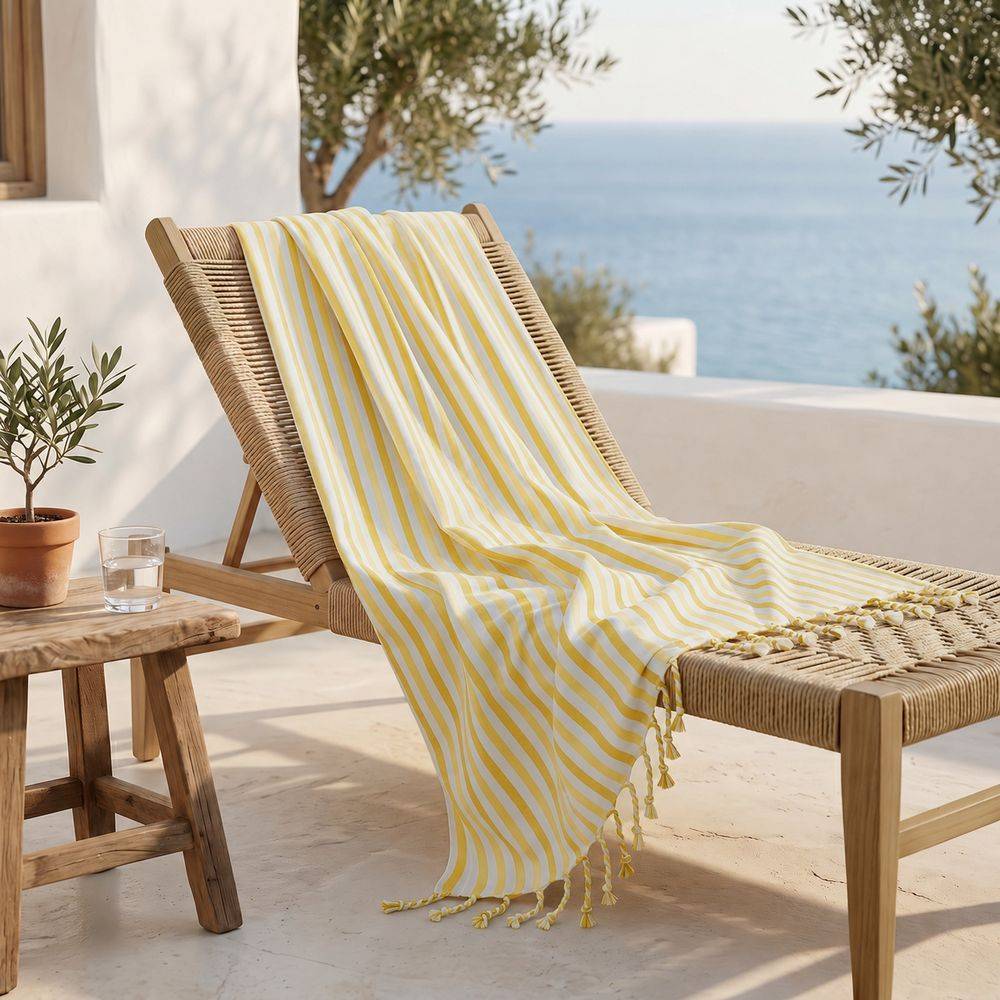 Fouta Telo Mare Mudan Righe Giallo 95x190