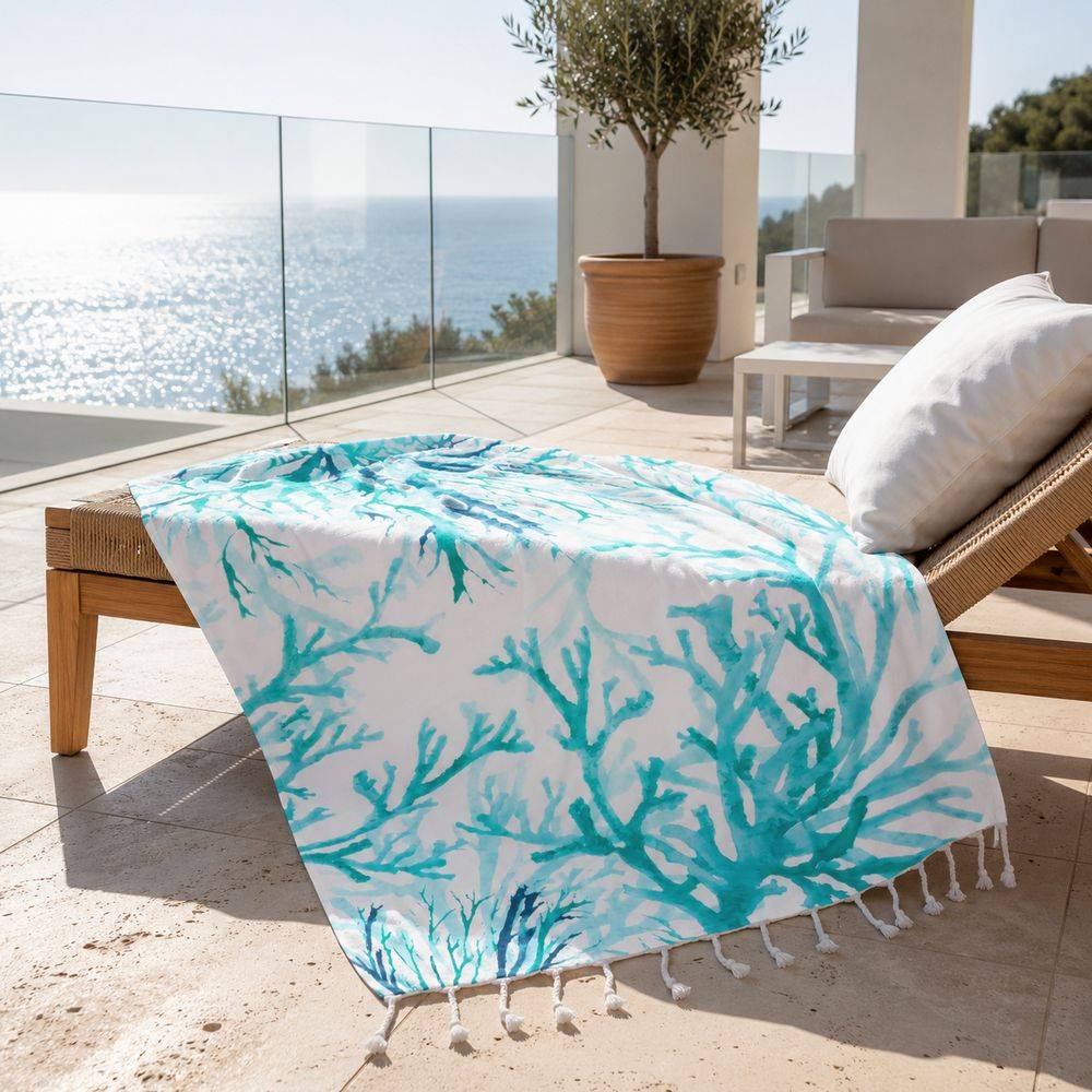 Fouta Telo Mare Keren Coralli Tiffany Blu 95x190