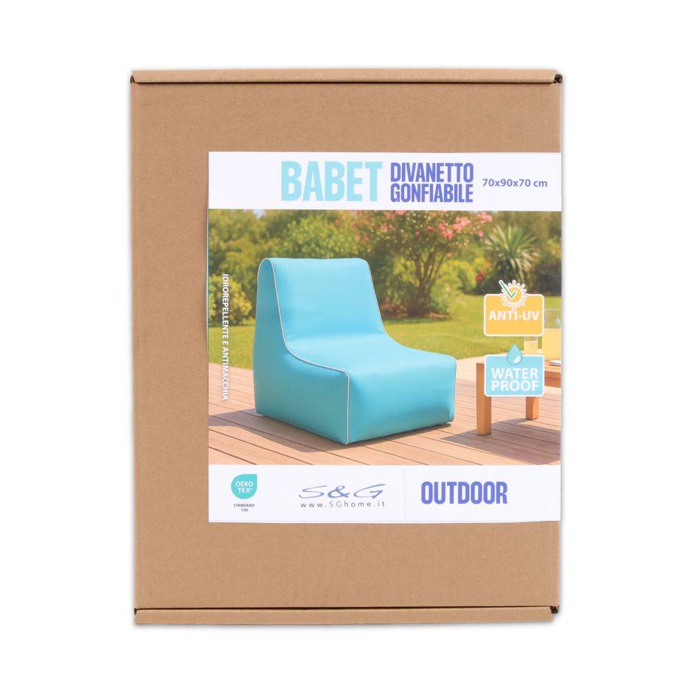 Divanetto Gonfiabile per Outdoor Babet Blu 70x90x70