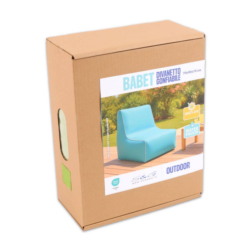 Divanetto Gonfiabile per Outdoor Babet Blu 70x90x70
