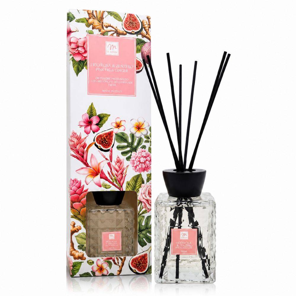 Diffusore di Fragranza Fico Rosa e Zenzero con bacchetti 120 ml
