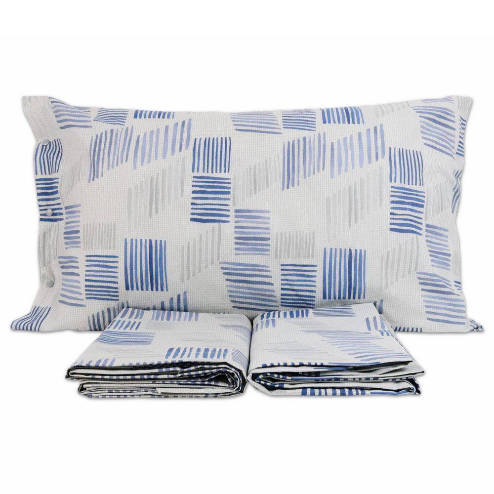Completo Lenzuola Tribe Azzurro Matrimoniale
