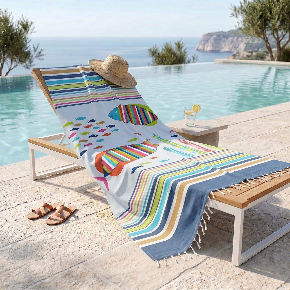 Fouta Telo Mare Pesci Colorati 100x200