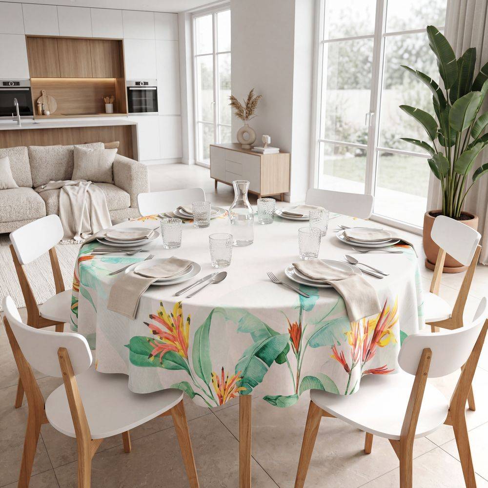 Tovaglia antimacchia Kiki Classic Fiori rotonda 180