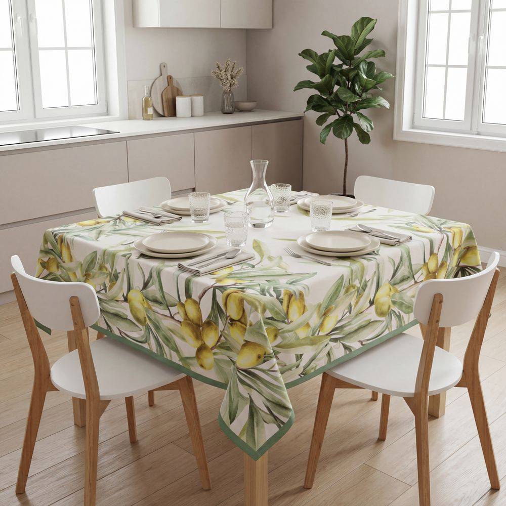 Tovaglia antimacchia Kiki Classic Olive 140x140