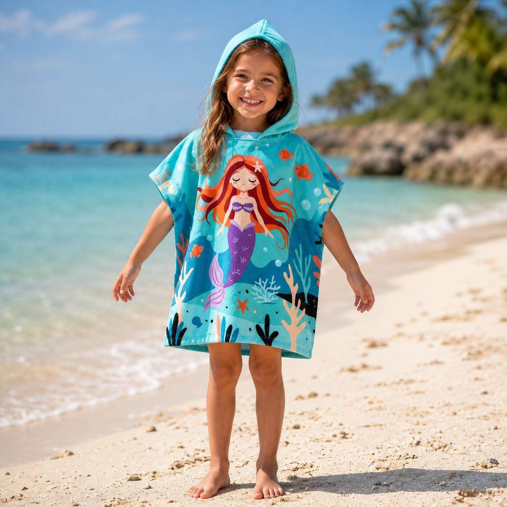Poncho-Telo Mare Microfibra Maui Sirenetta