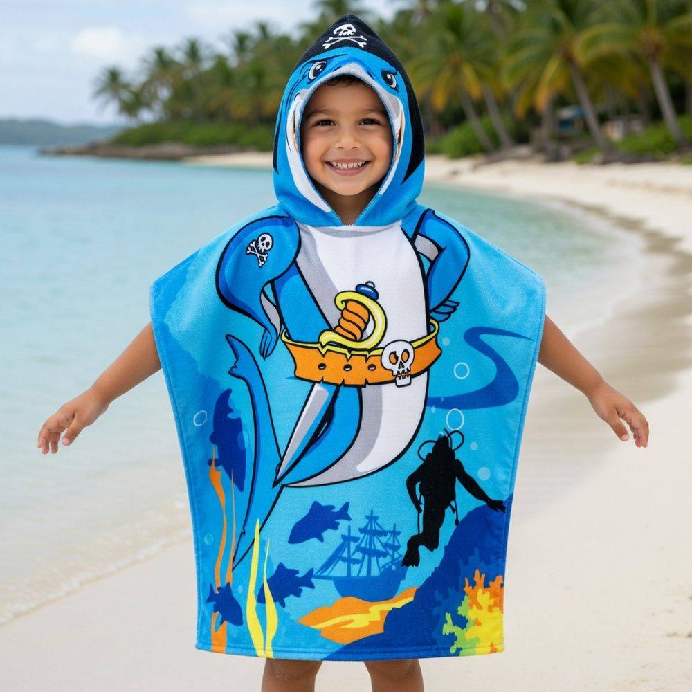 Poncho-Telo Mare Microfibra Maui Shark
