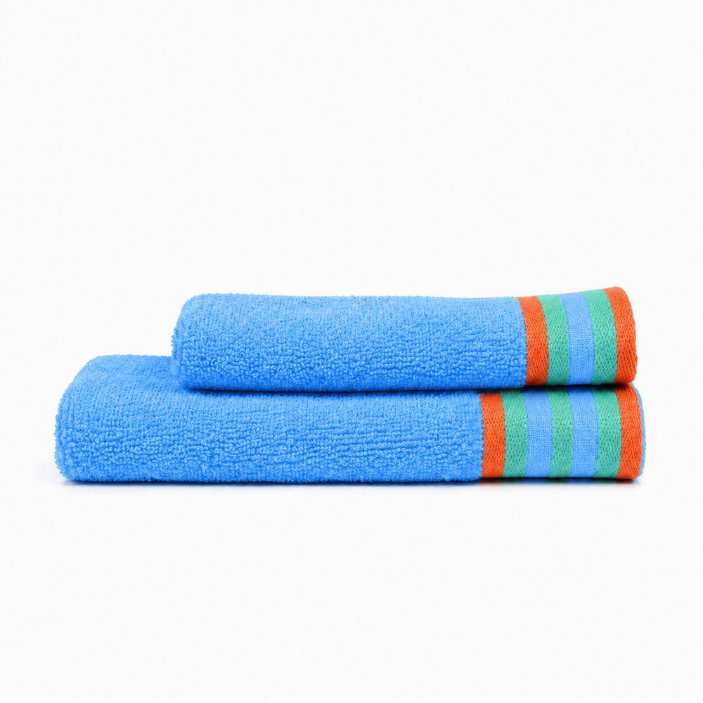Coppia Asciugamani in spugna Happines Blu