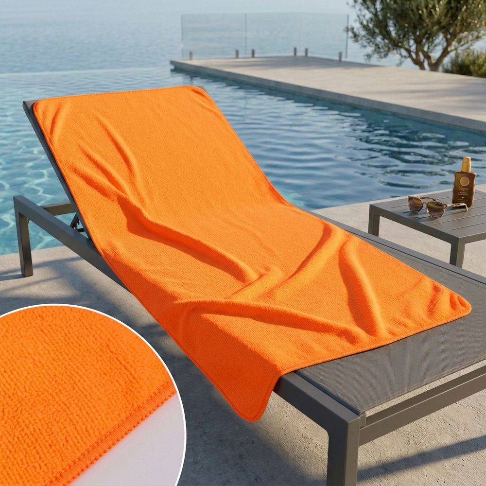 Telo mare Microfibra Maui Arancione Fluo 100x180