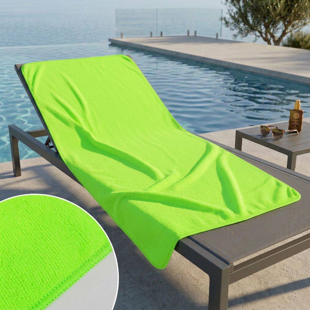 Telo mare Microfibra Maui Verde Fluo 100x180