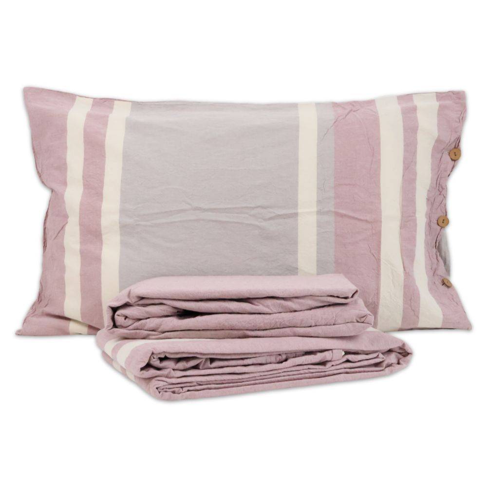 Completo Lenzuola Stone Washed Matilde Cipria Matrimoniale