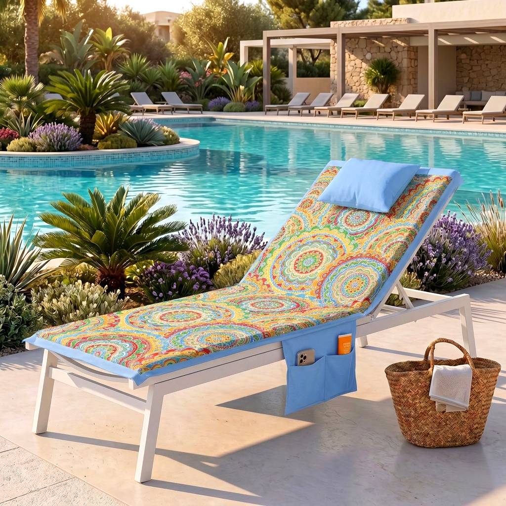 Telo mare per lettino con cuscino Procida Mandala Geometrico 80x190
