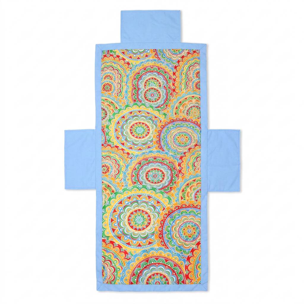 Telo mare per lettino con cuscino Procida Mandala Geometrico 80x190