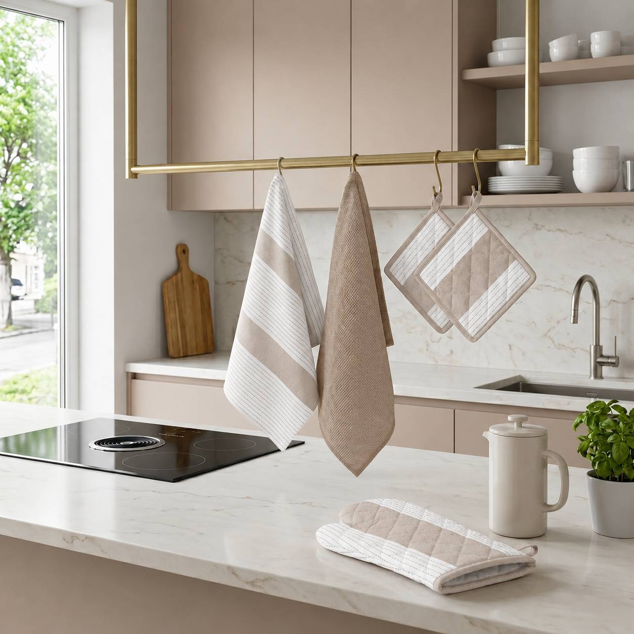 Set cucina Guanto Canovacci Presine Dash Beige