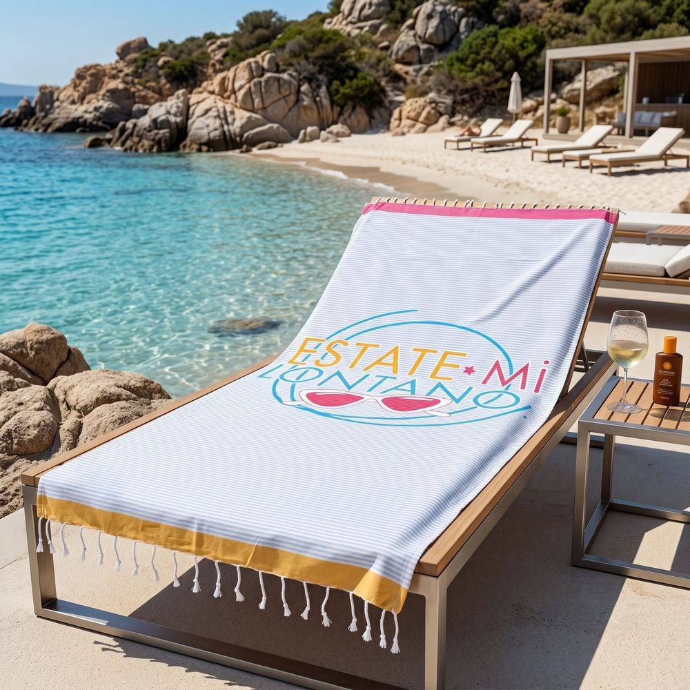 Telo Mare Fouta con frange Estate-Mi Lontano 90x170