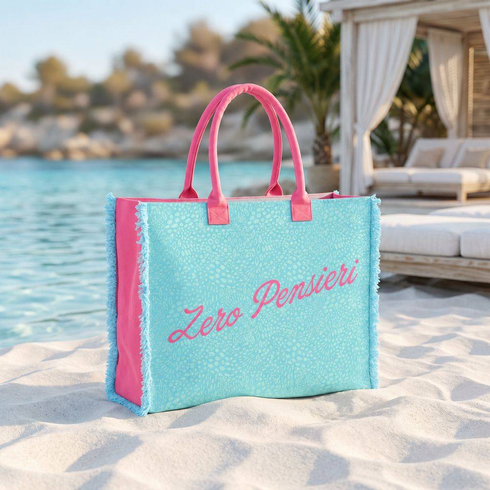 Borsa Mare con zip Zero Pensieri Azzurro