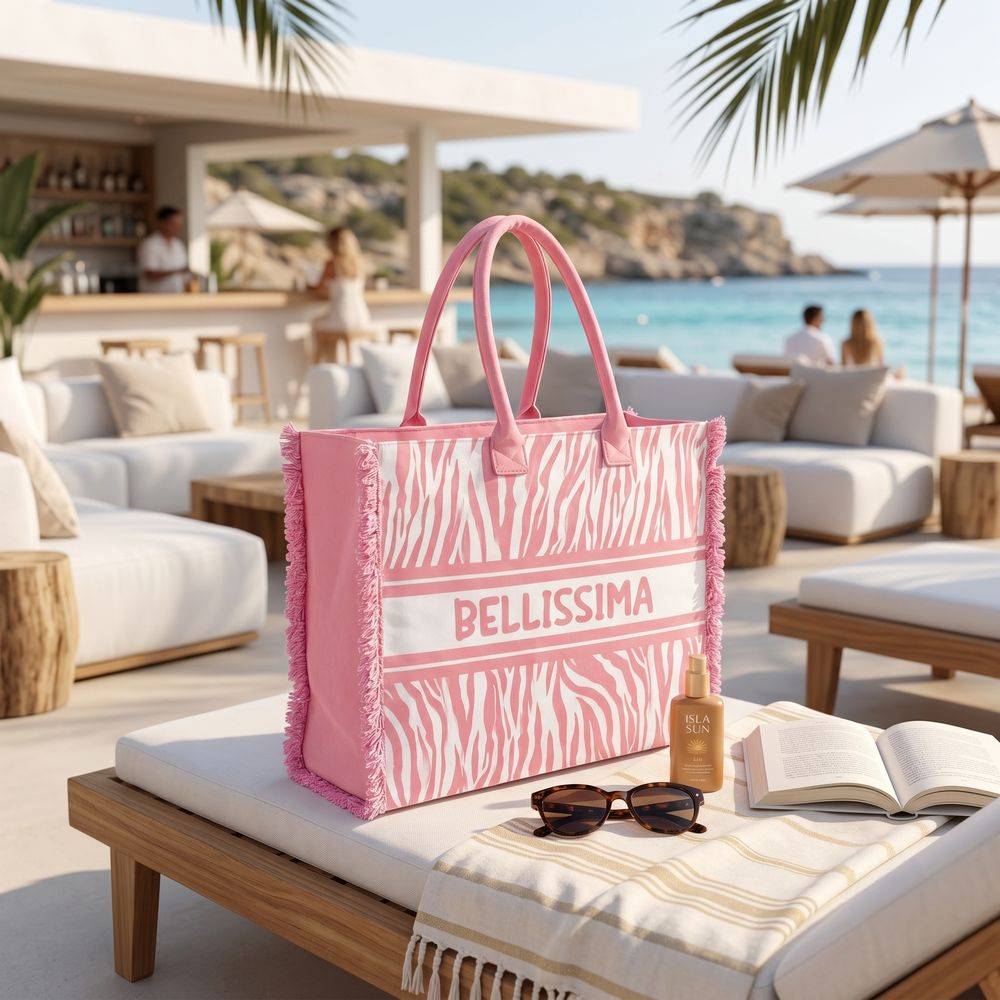 Borsa Mare con zip Bellissima Rosa