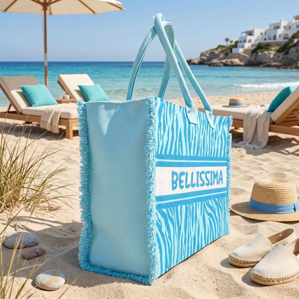 Borsa Mare con zip Bellissima Azzurro