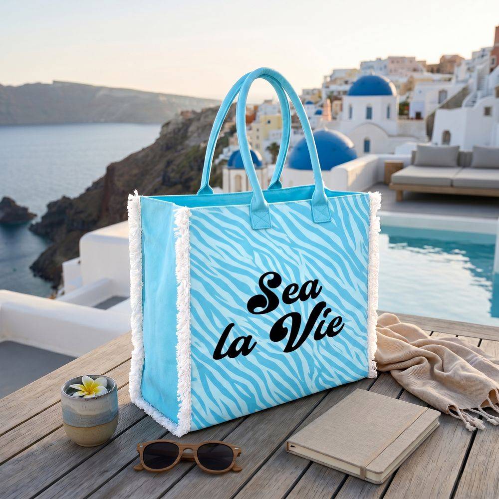 Borsa Mare con zip Sea La Vie Azzurro
