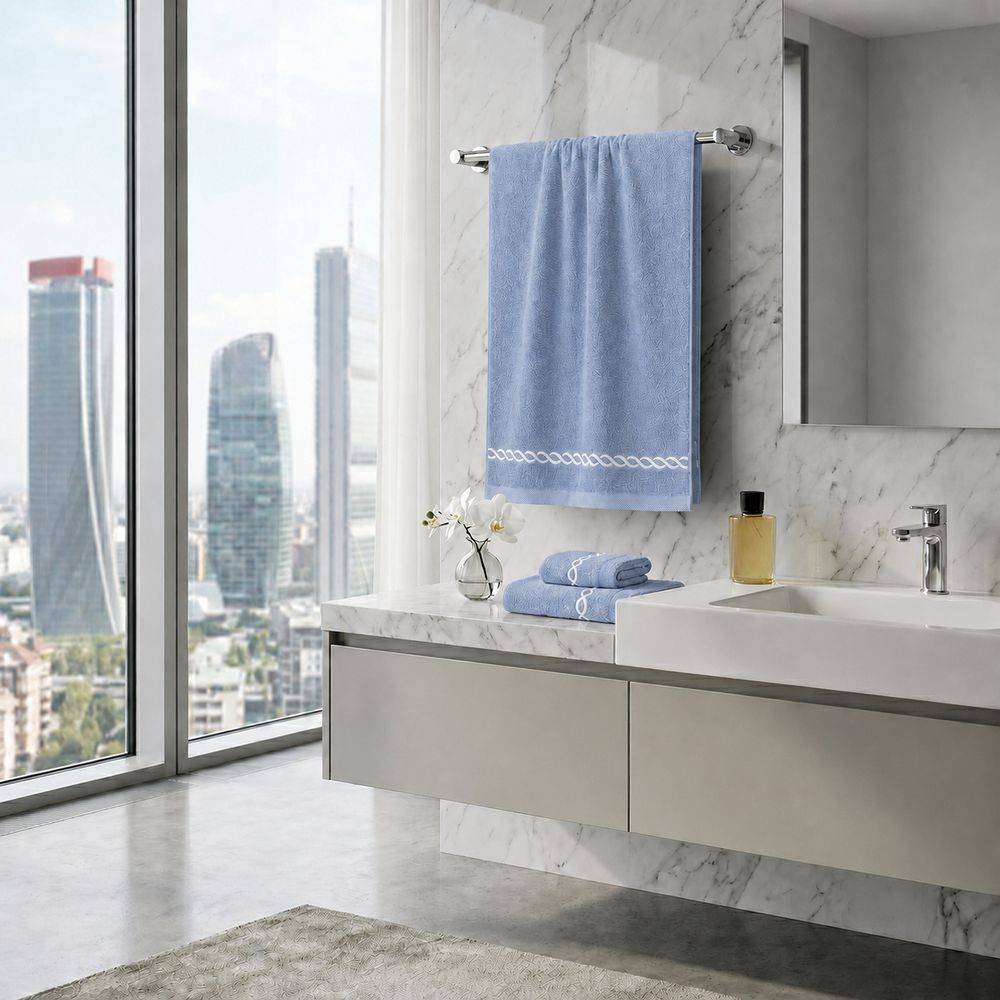 Telo bagno spugna Loft ricamato Blu