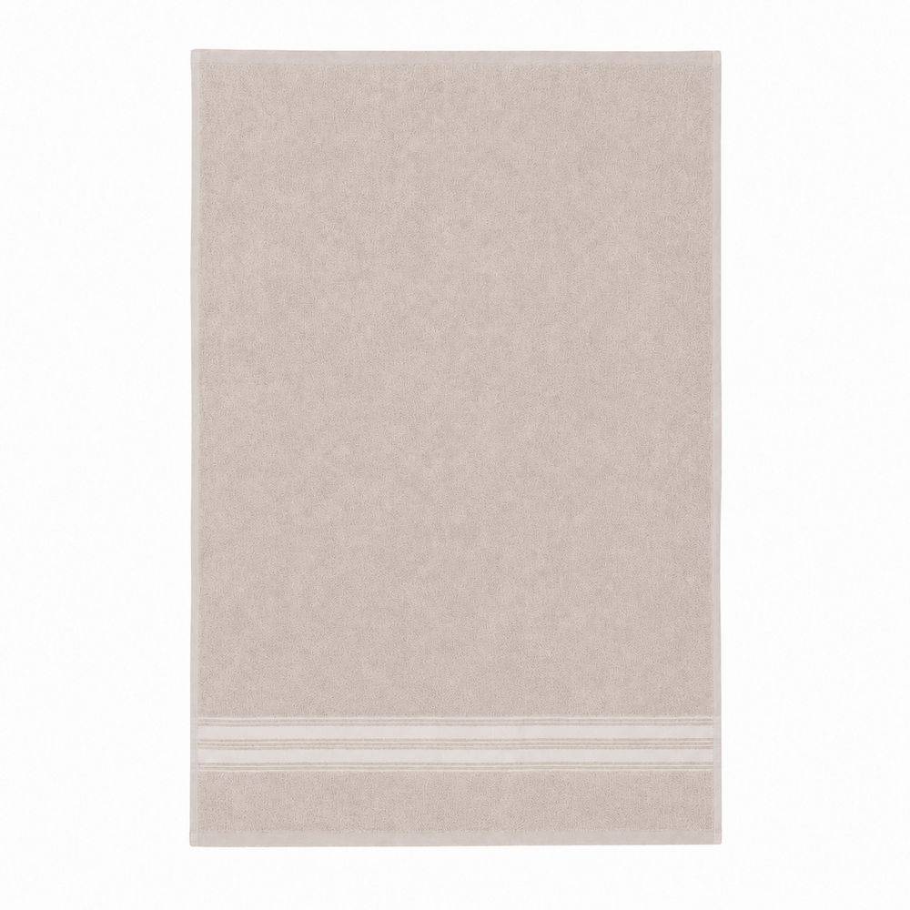 Telo bagno spugna Stripe ricamato Tortora