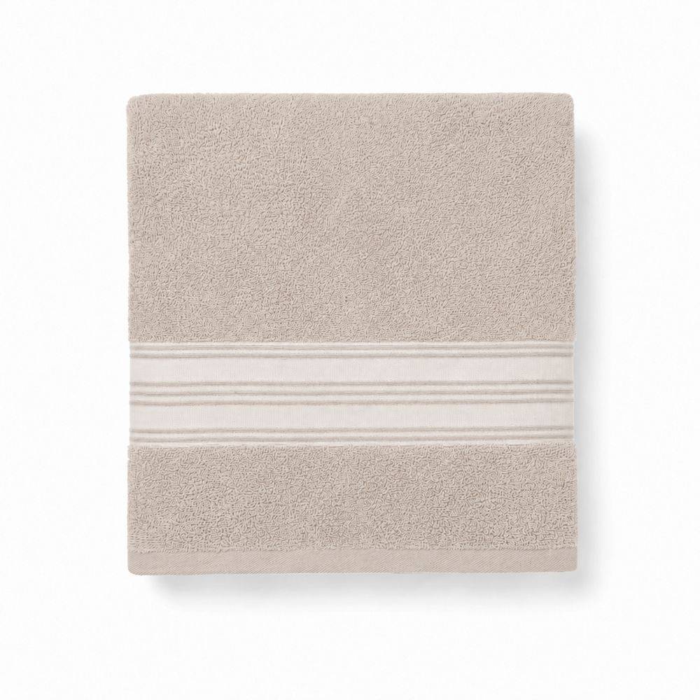 Telo bagno spugna Stripe ricamato Tortora