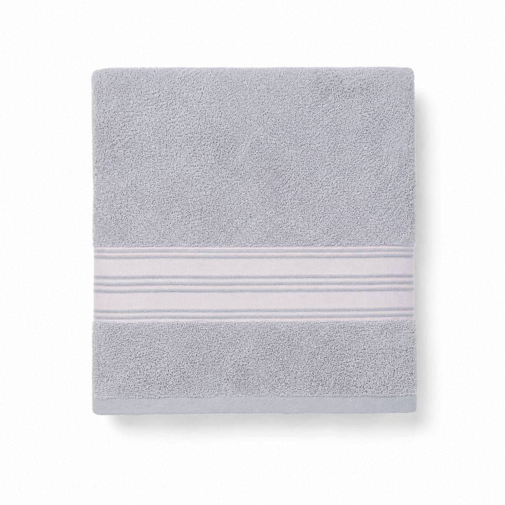 Telo bagno spugna Stripe ricamato Grigio