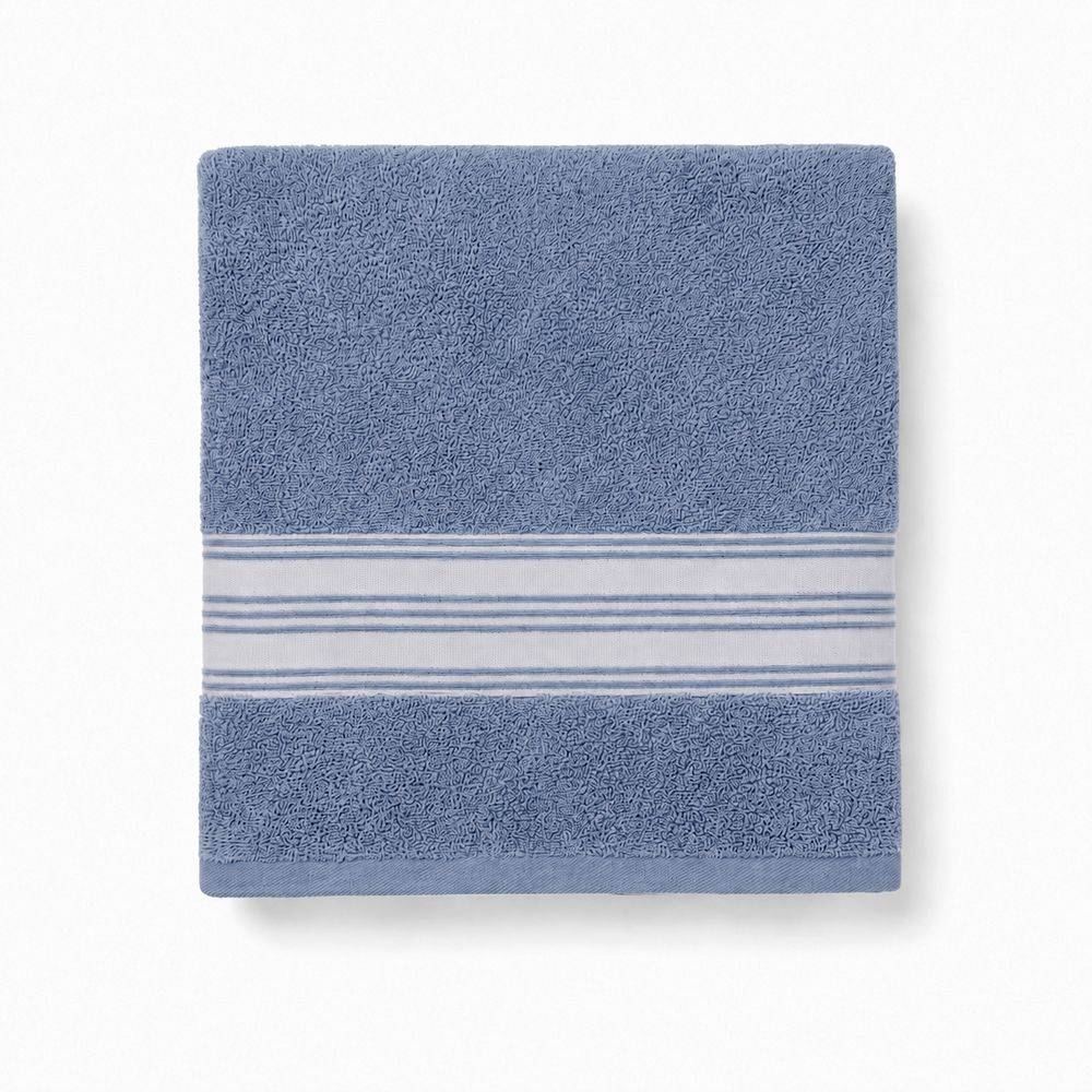 Telo bagno spugna Stripe ricamato Blu