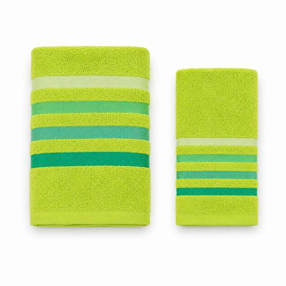 Coppia Asciugamani in spugna Colorful Verde Lime
