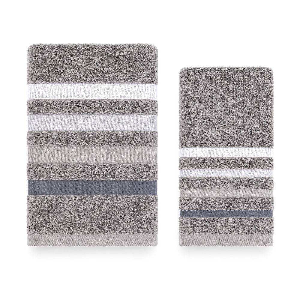 Coppia Asciugamani in spugna Colorful Grigio Antracite