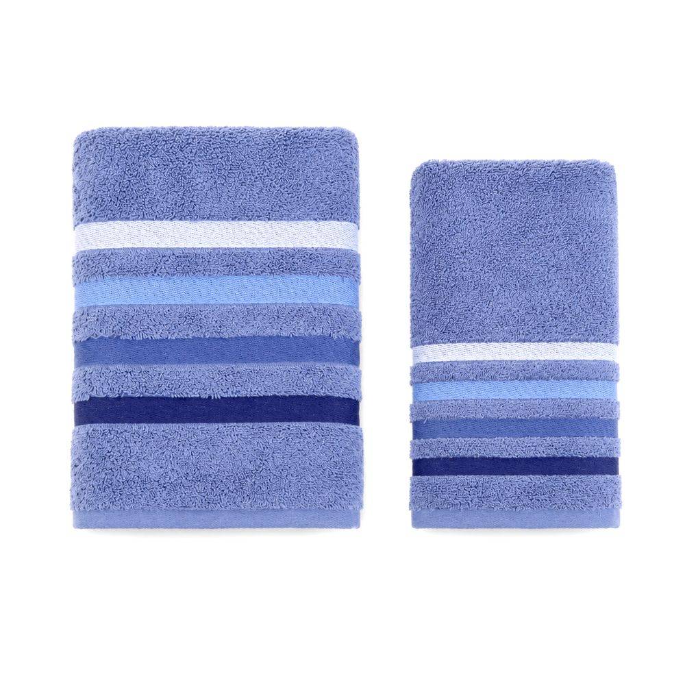 Coppia Asciugamani in spugna Colorful Blu Denim