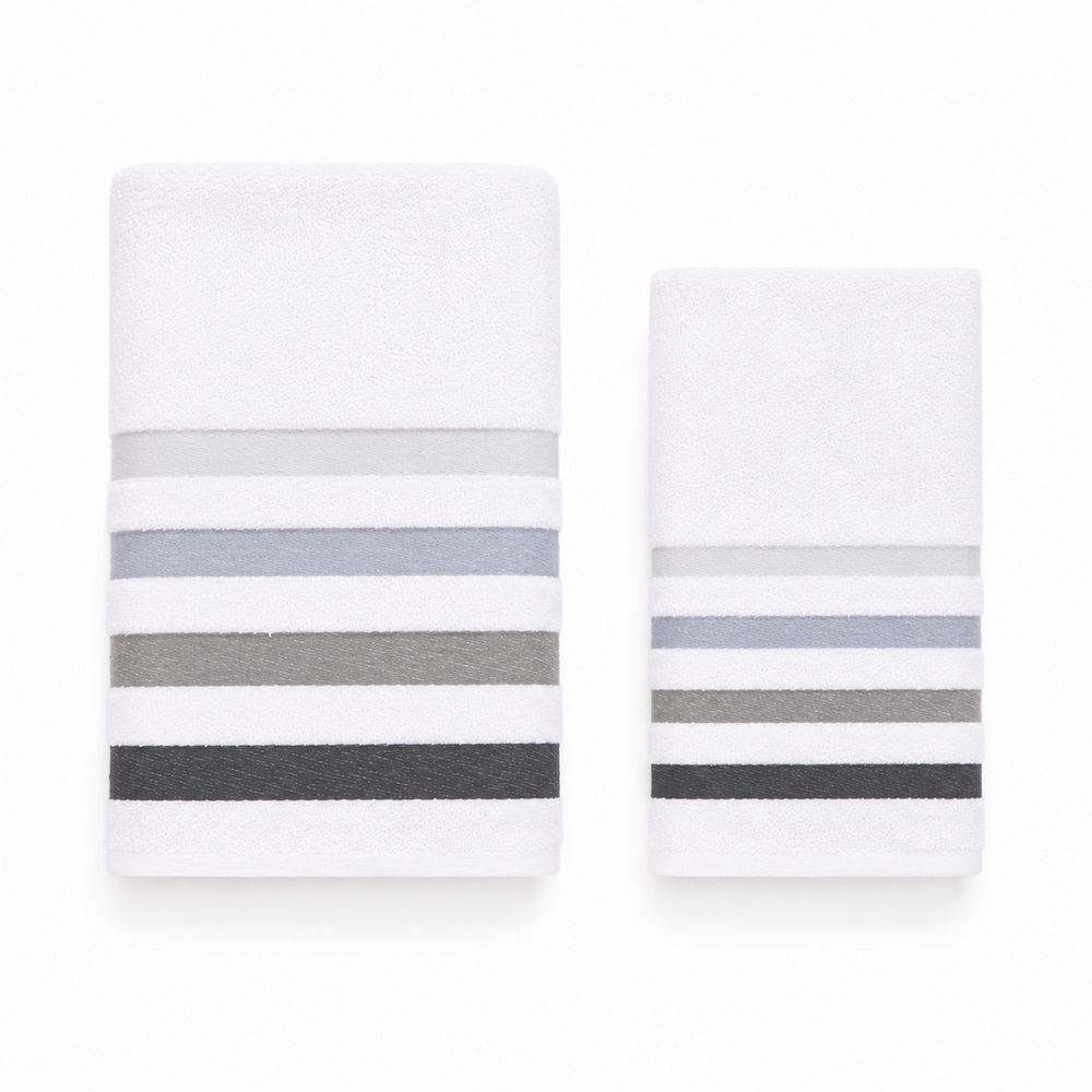 Coppia Asciugamani in spugna Colorful Bianco