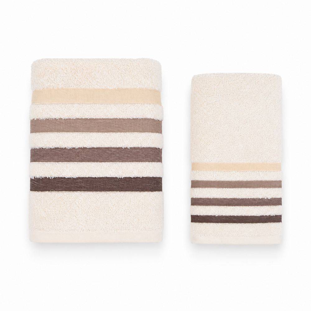 Coppia Asciugamani in spugna Colorful Beige