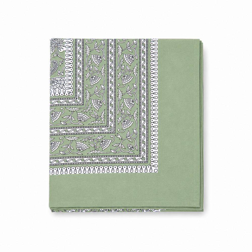 Telo copridivano copritutto Jaipur Fondo Verde Fiori Bianchi 270x260
