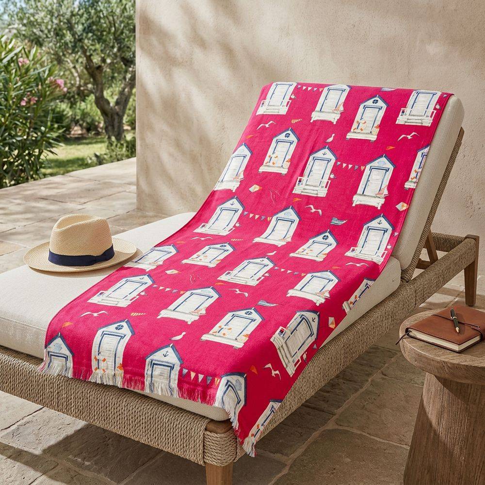 Fouta spugna e tessuto Costa azzurra Fuxia 90 x 180