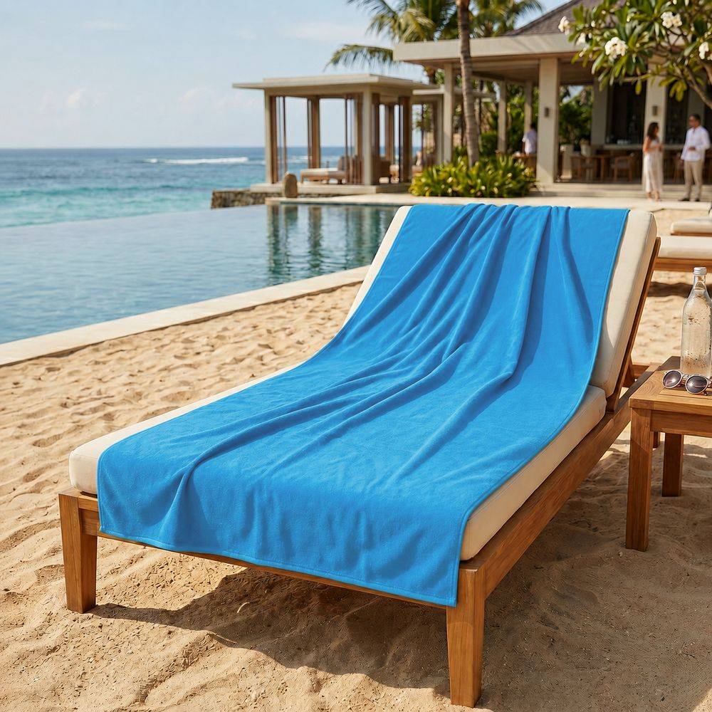 Telo mare spugna Velour Naxos Turchese 90 x 170