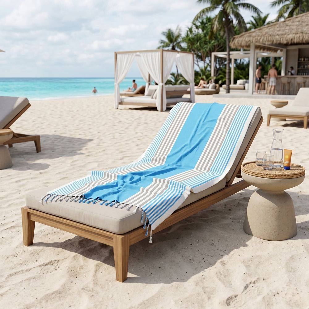 Fouta telo mare Jolie Cuba Turchese 100 x 200