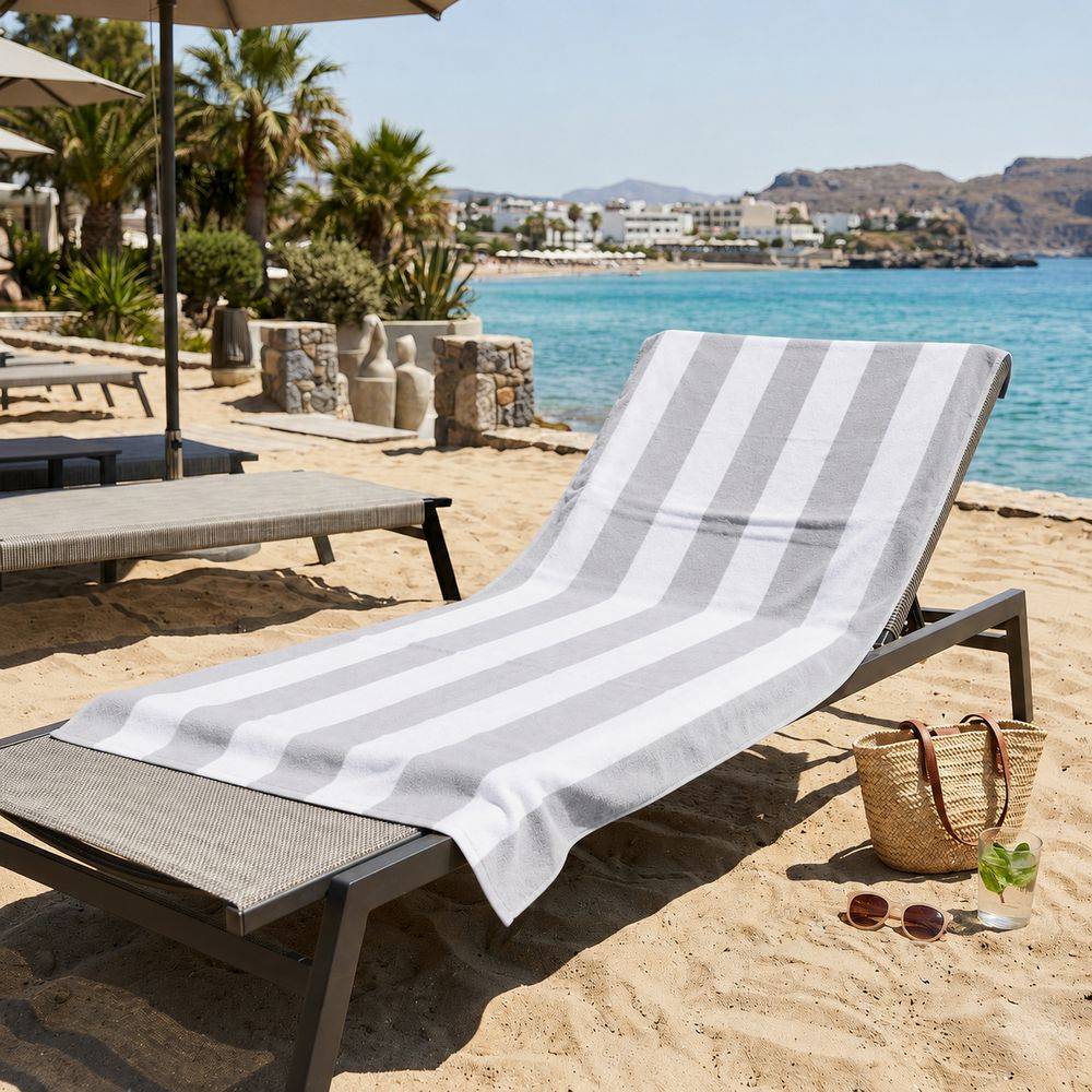 Telo Mare Spugna Velour Marina Grigio 90 x 170