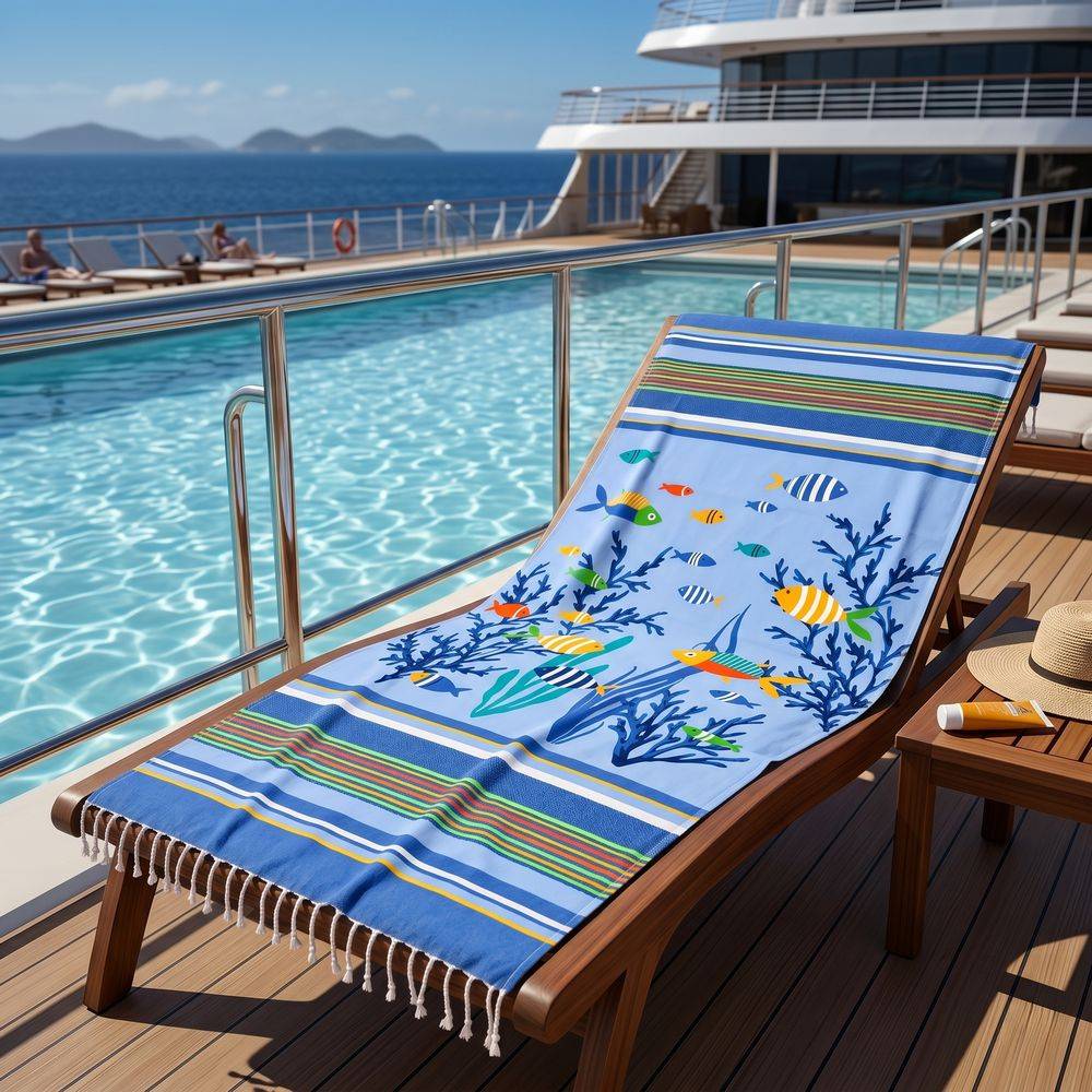 Fouta Telo Mare Pesci e coralli 100 x 200