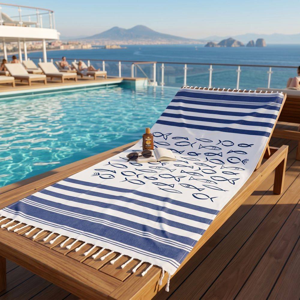 Fouta Telo Mare Pesci stile libero 100 x 200