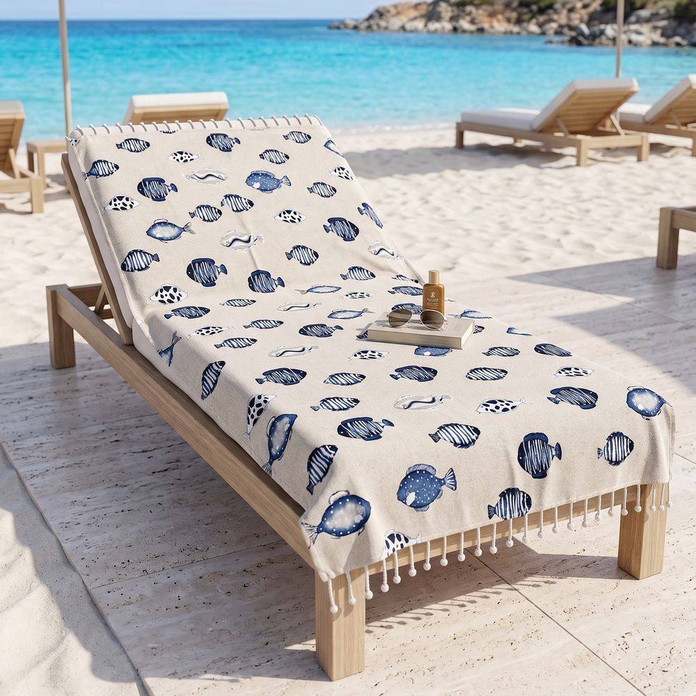 Fouta Telo Mare Corsica pesciolini 90 x 190