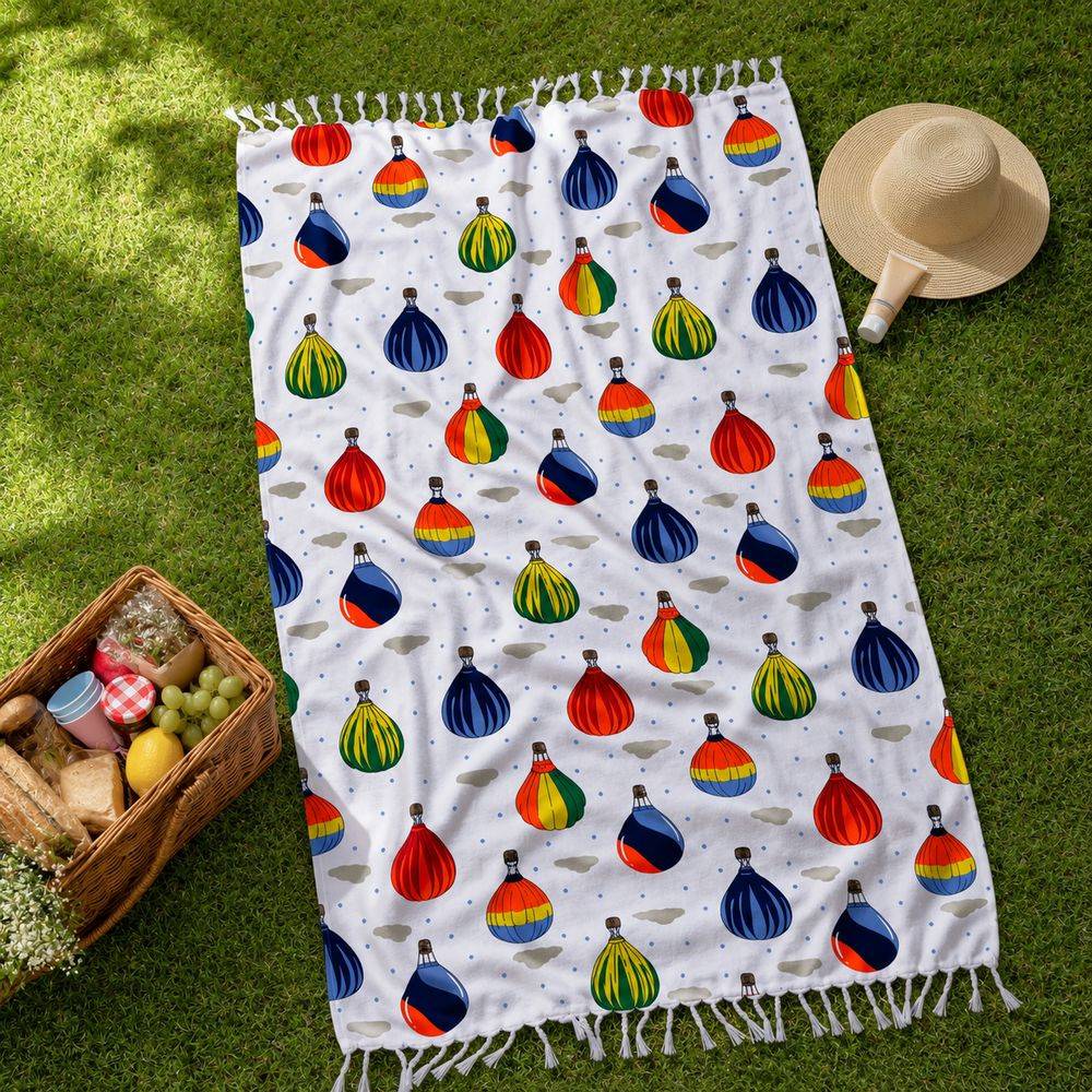 Fouta Telo Mare Air Baloon Mongolfiere multicolor 90 x 190