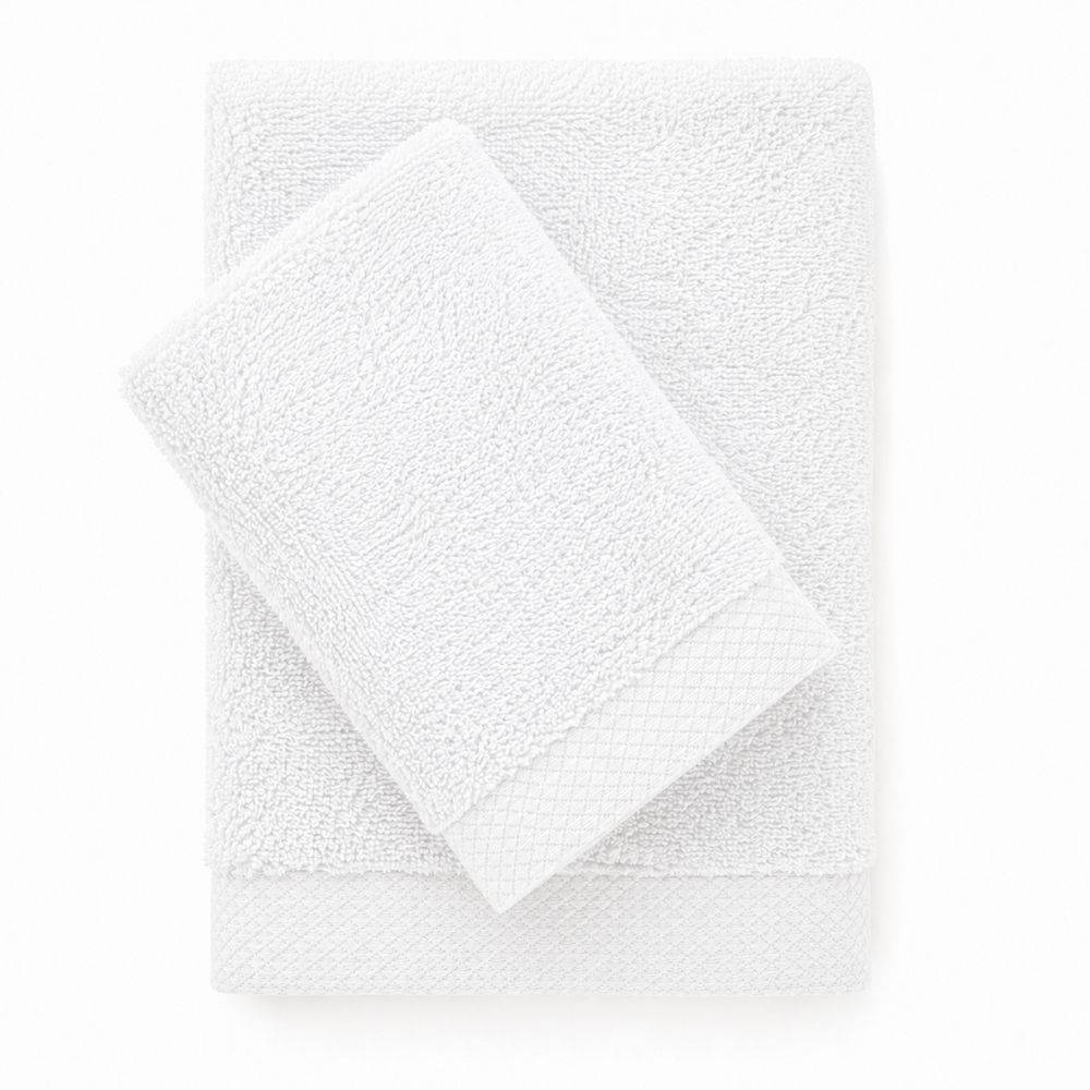 Coppia Asciugamani in Spugna Elegant Bianco 