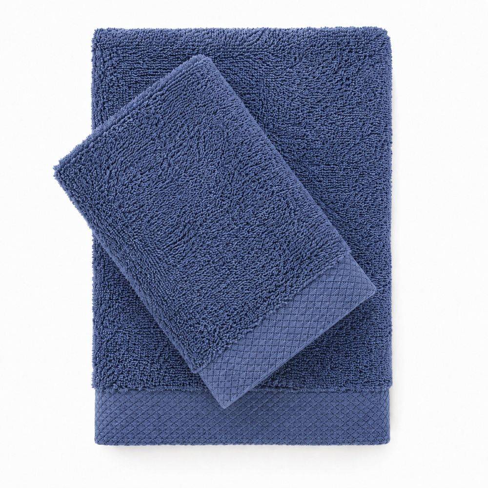 Coppia Asciugamani in Spugna Elegant Blu
