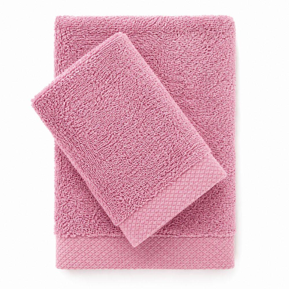 Coppia Asciugamani in Spugna Elegant Rosa