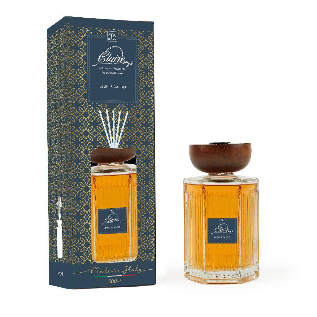 Diffusore di Fragranza in vetro Legni & Cassis Clara 500 ml