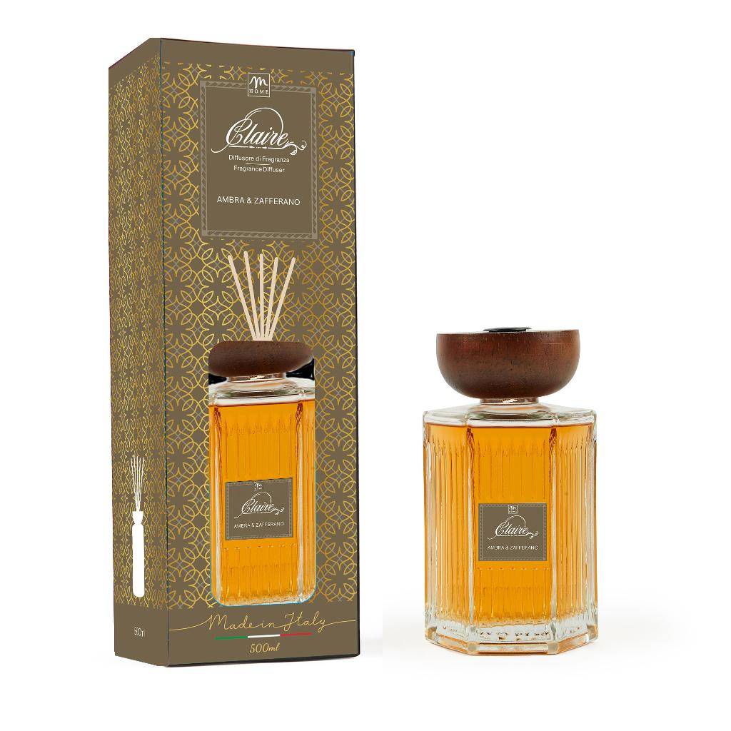 Diffusore di Fragranza in vetro Ambra & Zafferano Clara 500 ml